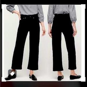 J. Crew Dark Indigo Cropped Wide-Leg Jeans
